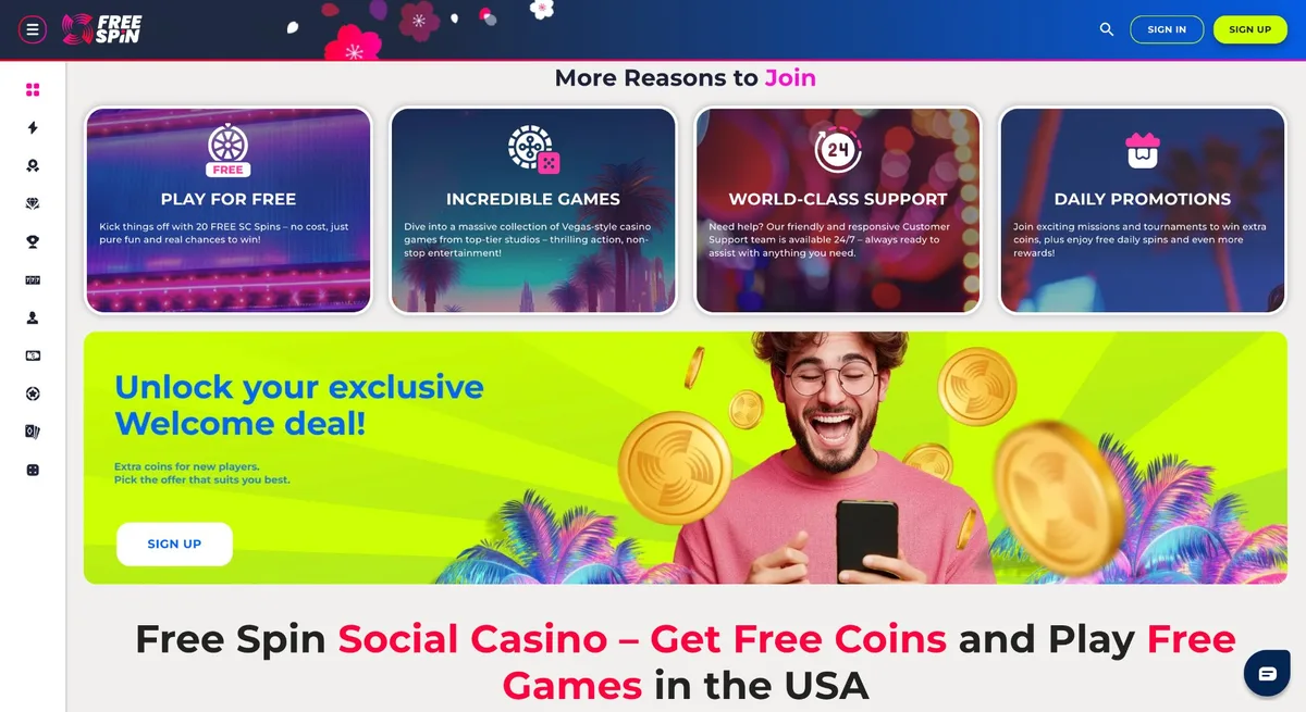 Free Spin Casino Ohio daily promotions — pick a box SC game for Ohio sweepstakes players